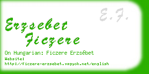 erzsebet ficzere business card